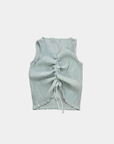Vintage Grey Pleated Ruched Top