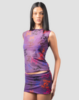 Rave State Mico Mini Skirt (Deep Purple)