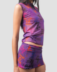 Rave State Mico Mini Skirt (Deep Purple)